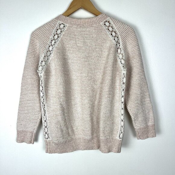 Women’s Jack Wills Cotton Blend Pink Sweater sz 8 Lace Cottage Romantic Ballet - Picture 5 of 8
